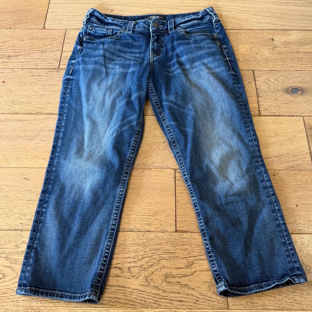 Silver Jeans Co Suki Capri‎ 29 Blue Excellent Mid Rise Medium Wash Denim (1787)